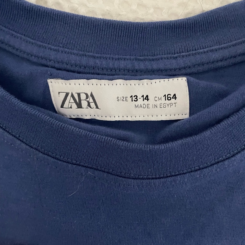 Zara Navy Crew Neck Tee